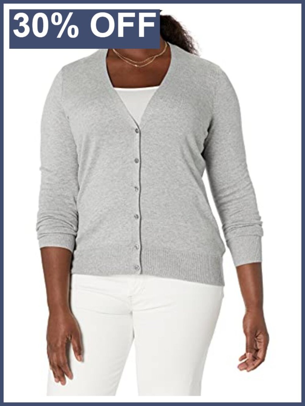 Women's Lightweight Cotton Blend Cardigan Sweater V-Neck Button Front
